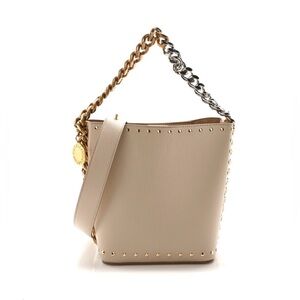 Stella McCartney Cream Chain Detail Bucket Bag
